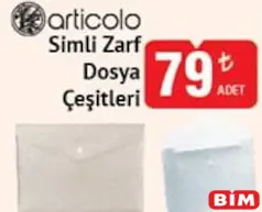 ARTİCOLO SİMLİ ZARF DOSYA ÇEŞİTLERİ fiyat ve kampanya bilgisi